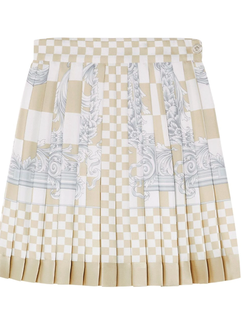 Affordable Barocco silk checkerboard-print Versace miniskirt Women 0409